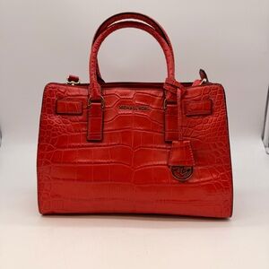 Michael Kors Red Crocodile Embossed Women's Bag like new